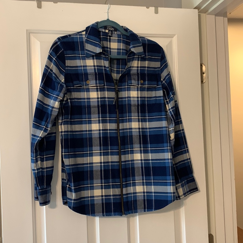 Chaps lightweight flannel zip up shirt